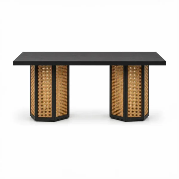 Noir Cane Console Table