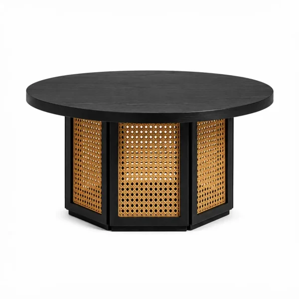 Noir Cane Round Table