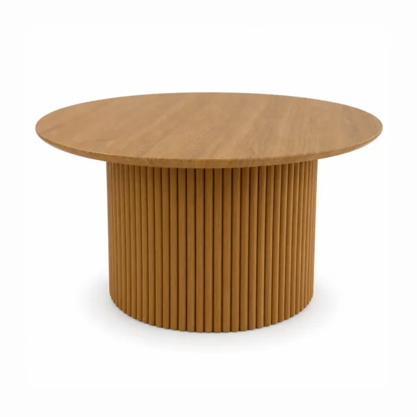 Oak Fluted Round Dining Table