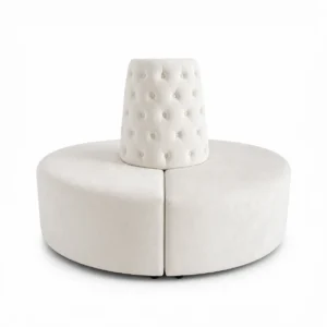 Velvet Banquette Sofa – Ivory