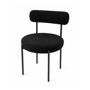 Moon Velvet Chair (Black Frame) – Black