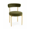 Moon Velvet Gold Dining Chair – Olive